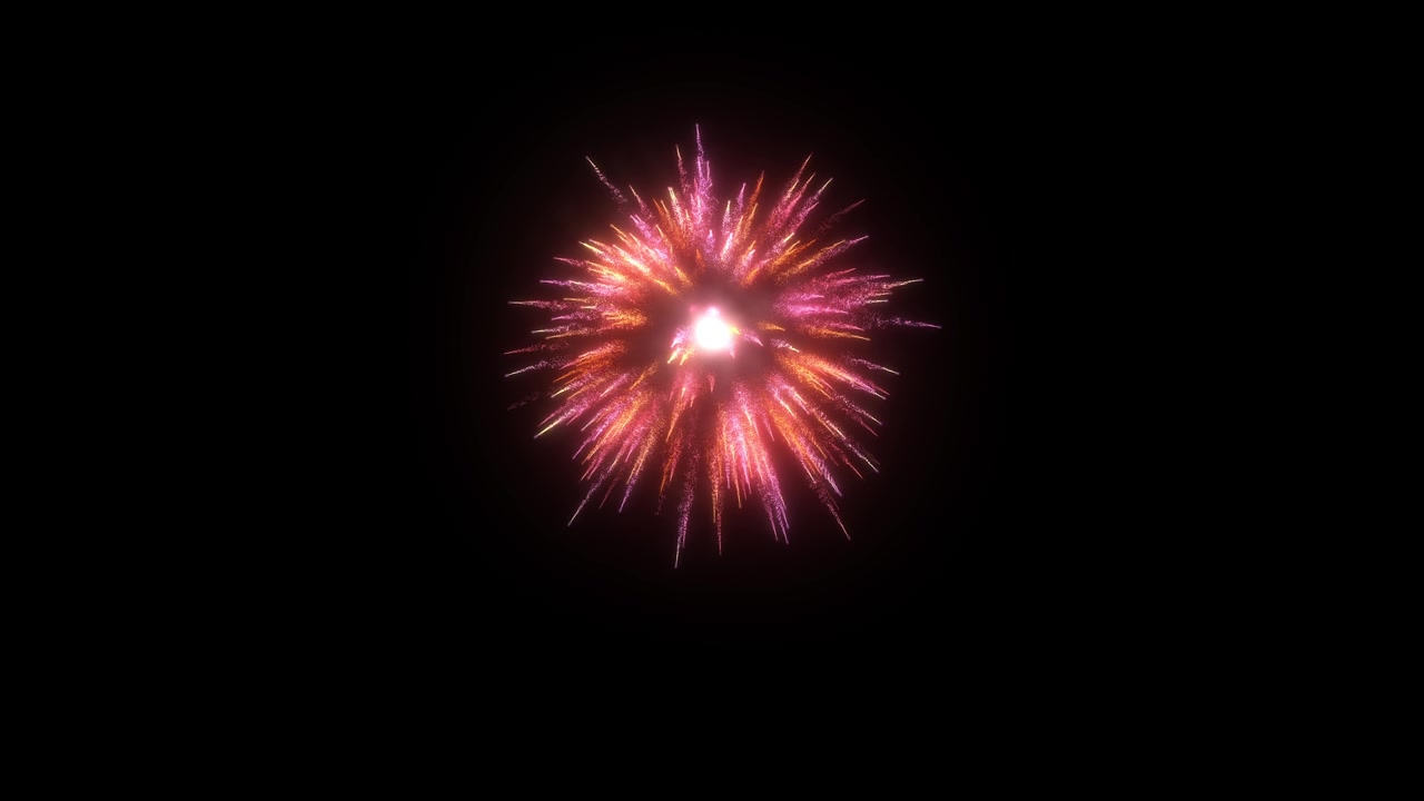 Beautiful firework collection set rendering. Five of 3D illustration colorful firework pyrotechnic. Variety collection explosion animation motion effect. 4K digital Firework show concept elements.