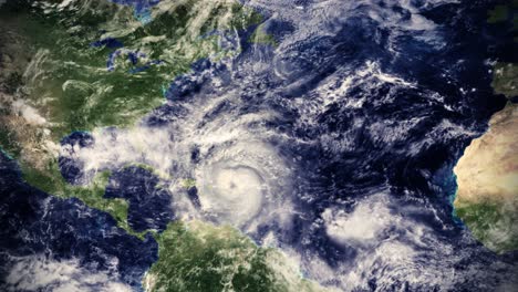 huracán desde el espacio satélite tierra tormenta tifón clima nube tiempo 4k