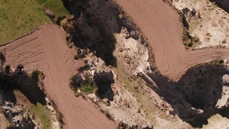 Landscape-Aerial-View-of-Canyon-and-Natural-Rough-Terrain-and-surroundings,-Orbital-View