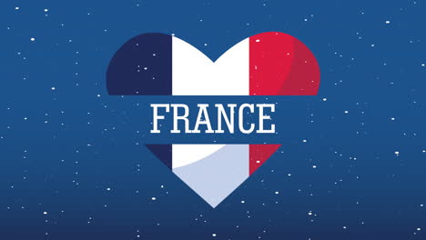 bastille day france celebration lettering in flag heart