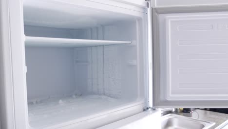 empty frozen refrigerator