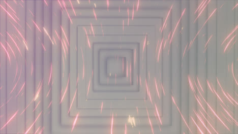 animación de senderos de luz sobre cuadrados blancos