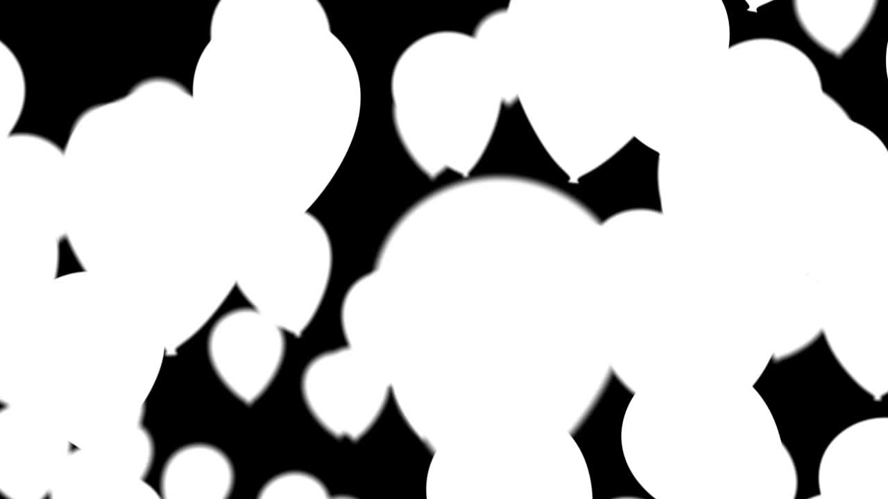 Sale Balloons 4K With Luma Matte Isolated Black 3D Rendering