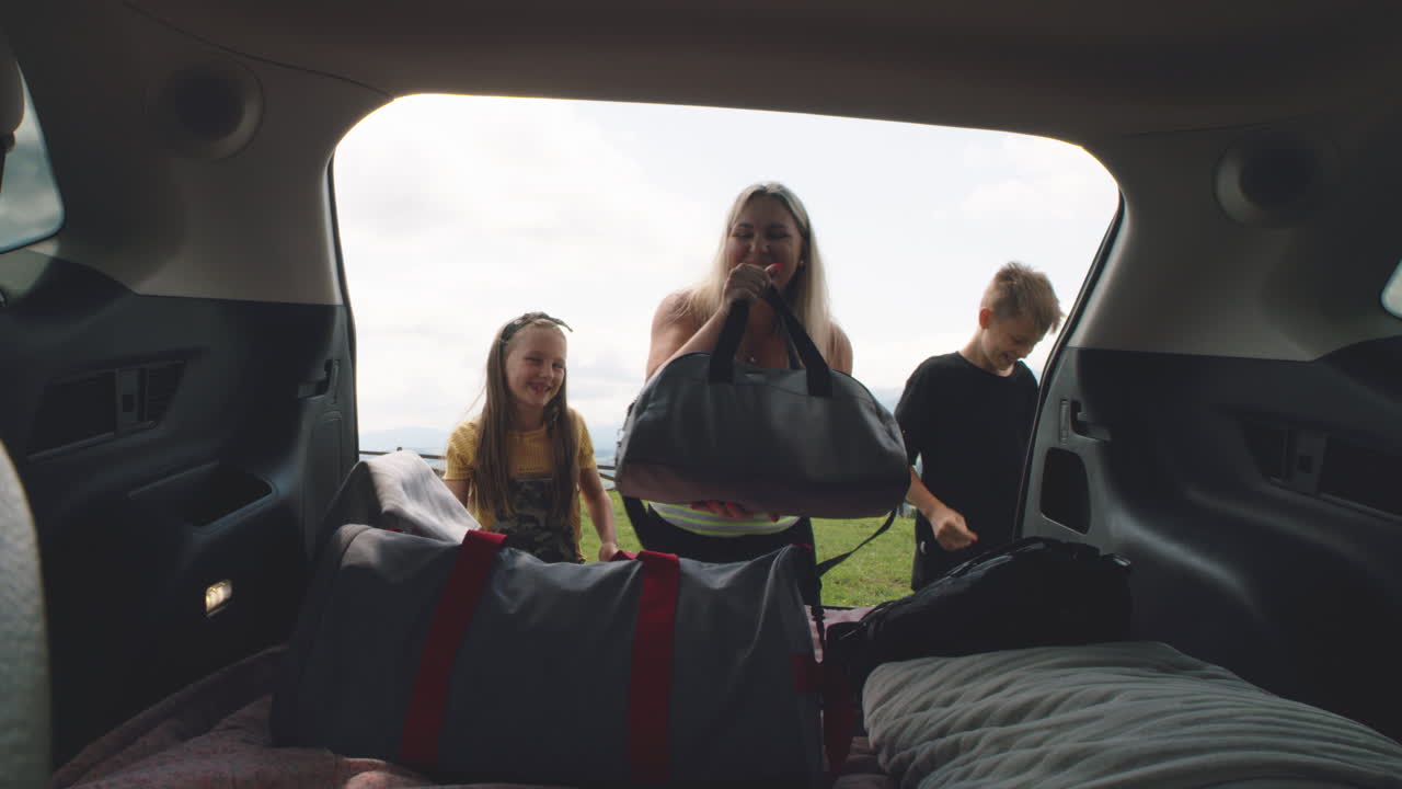 Family Road Trip Packing the Car