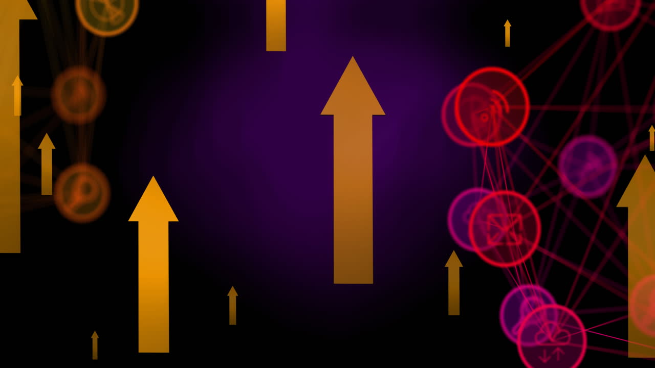 animación de la red de conexiones sobre flechas