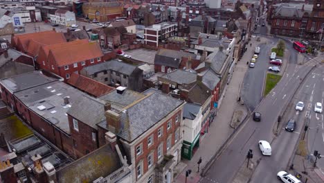 Aerial-shot-of-Great-Yarmouth-Beach-in-Summer