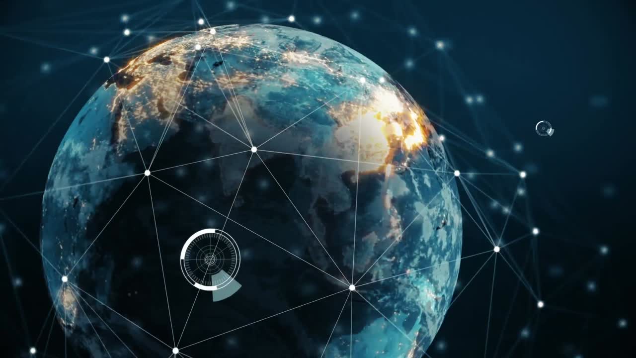 Animation of connections over rotating globe