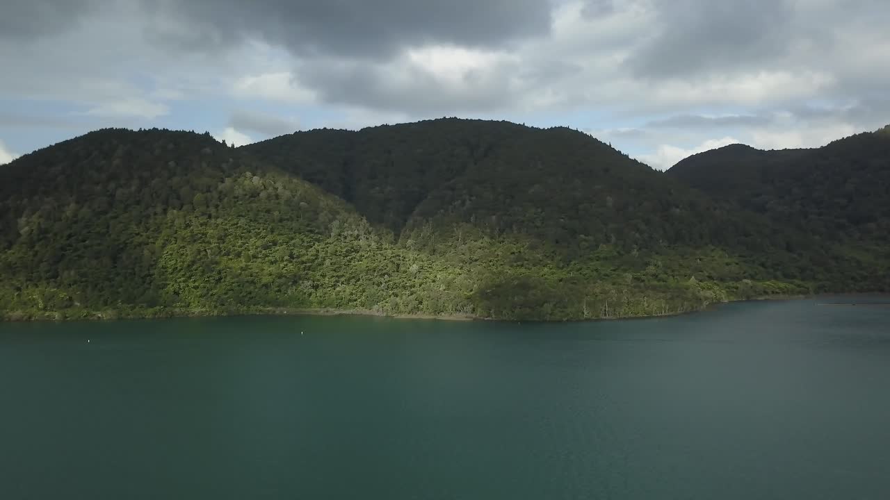 Scenic lake view with mountains