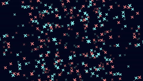 Intricate-grid-pattern-of-blue-and-red-crosses-on-black-background