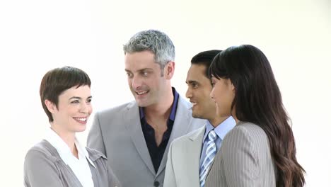 equipo de negocios hablando juntos