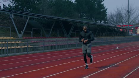 man running on a track