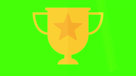 golden trophy winning concept, on and off animation green screen keyable