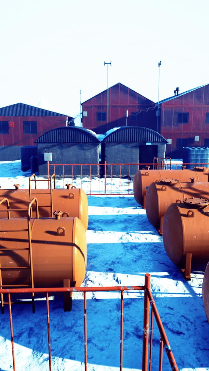 Exploring a remote research facility nestled in snow covered terrain