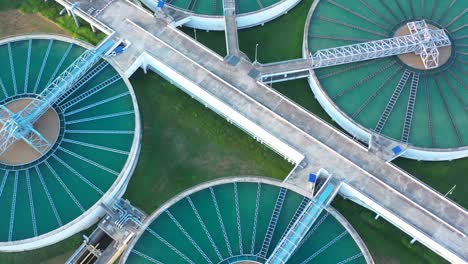 aerial view recirculation solid contact clarifier sedimentation tank, water treatment solution, industrial water treatment‎.