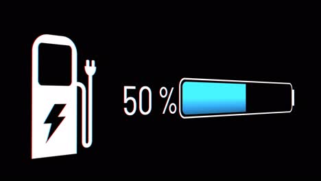 electric car battery in active charging visionary dashboard