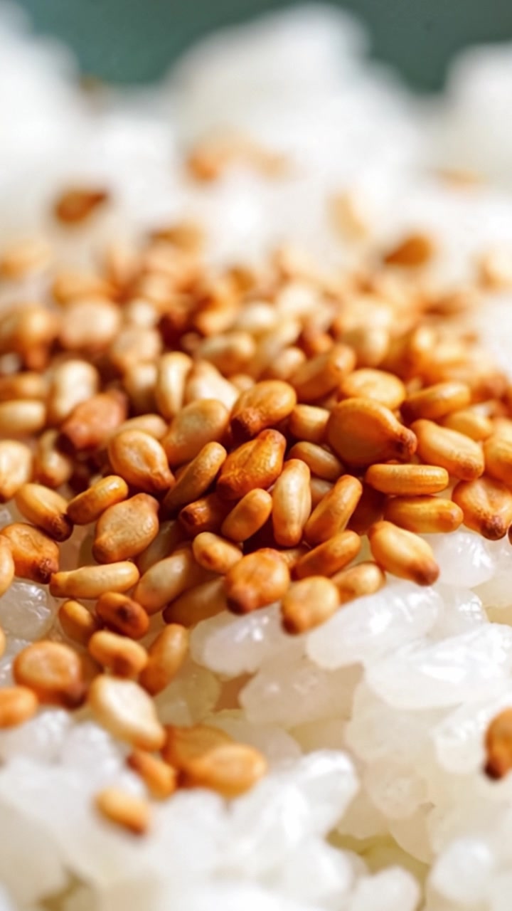 Nutrient-Rich Rice Topped with Crunchy Sesame Seeds: A Wholesome Delicious Meal for Every Occasion, Perfect for Enhancing Your Culinary Experience and Taste Buds