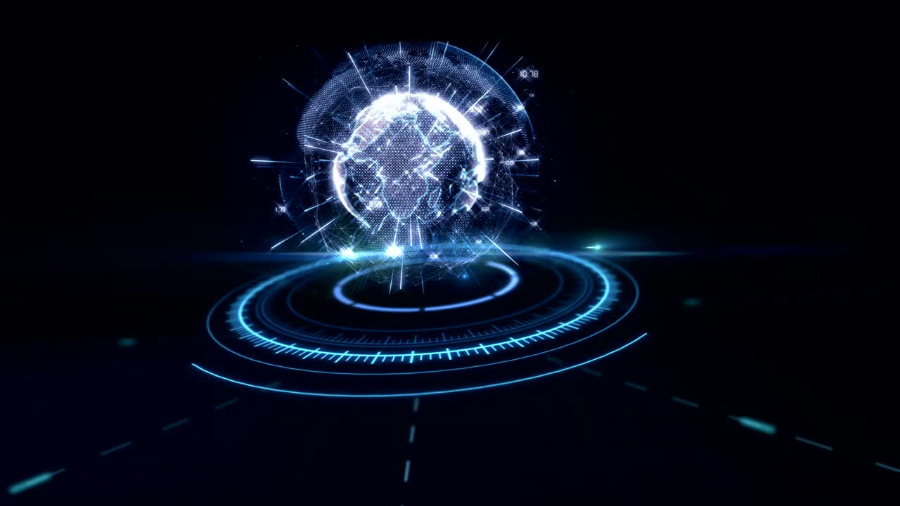 Digitally generated planet earth and global communication concept