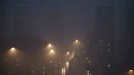 foggy city night