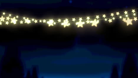 Animation of glowing fairy lights over black background