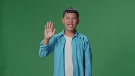 boy waving hello