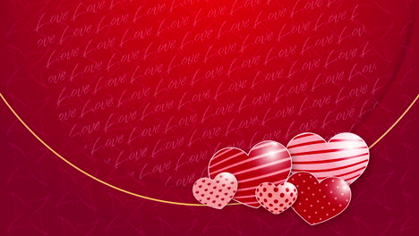 romantic shapes of love hearts. red blank empty background for text. social media greeting post template.