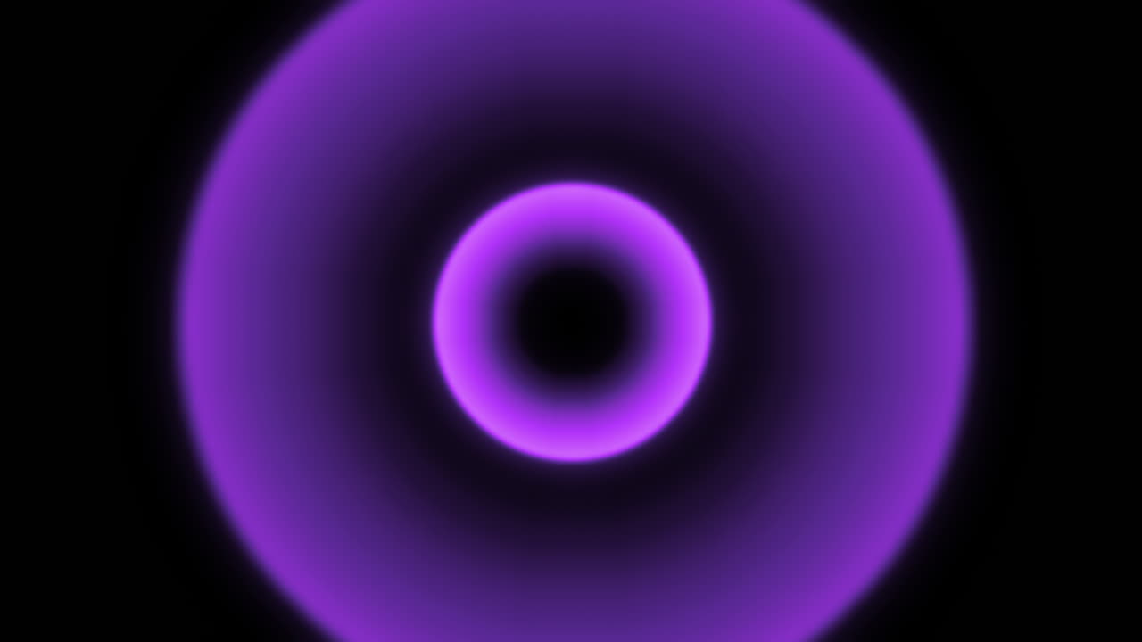Purple Circular Radio Diminishing Wave Radar Signal Motion Graphic with Black Background. Pulse from Central Point. Use Add or Screen to Remove Background. VFX Animation.