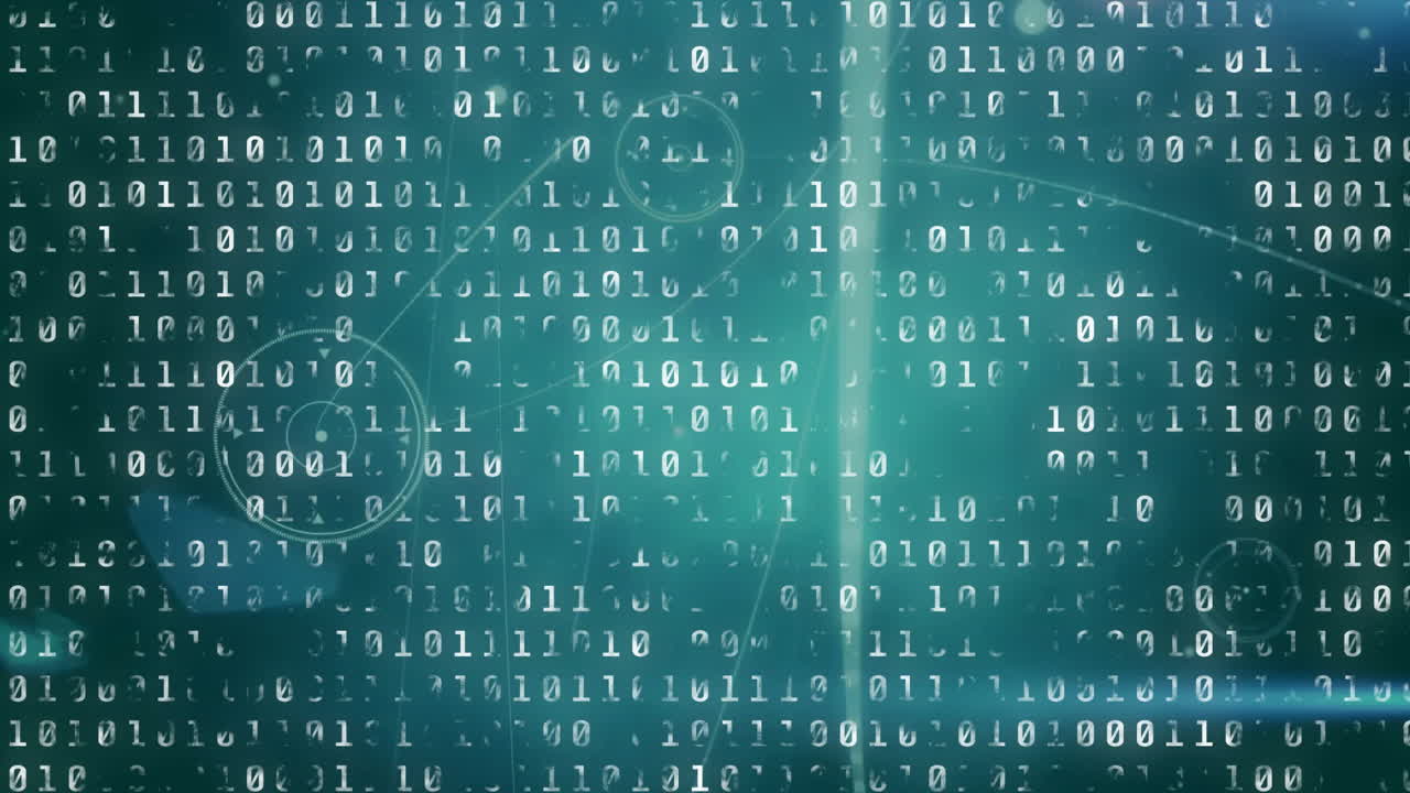 Animation of light shapes moving over data processing