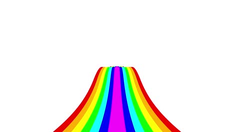 movimiento de la forma del arco iris con nubes por encima en el punto de vista hacia adelante puede utilizar para colorido fondo animado el fondo es bucle sin costuras.