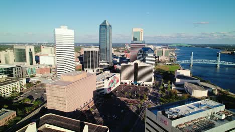 jacksonville splendid cityscape, high rise commercial and residential buildings, florida