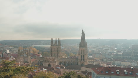 breathtaking view of burgos cityscape with its iconic cathedral as backdrop