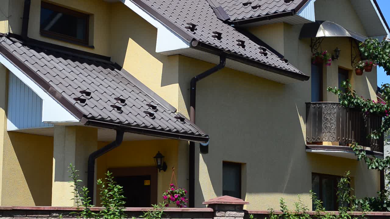 Tile on the rooftop. Shooting in the summer