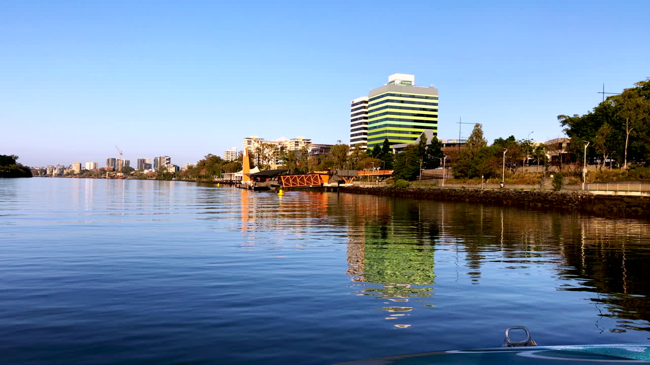 Brisbane River view from City Cat early morning