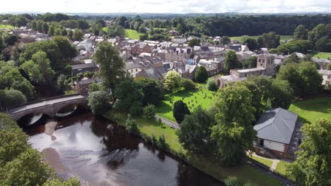 appleby road bridge over river eden cumbria england drone footage