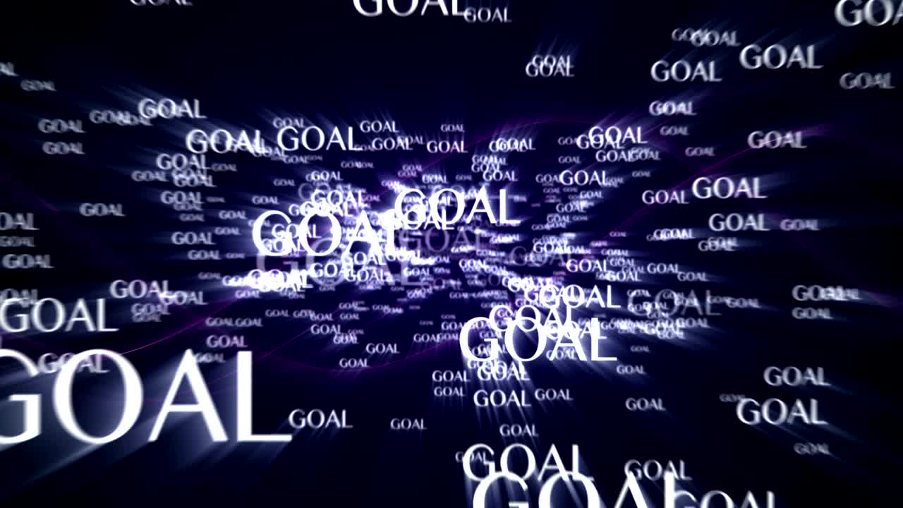 GOAL Text Animation Explosion, Rendering, Background, with Final Explosion and Green Screen, Loop