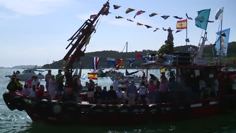 religious procession on a boat