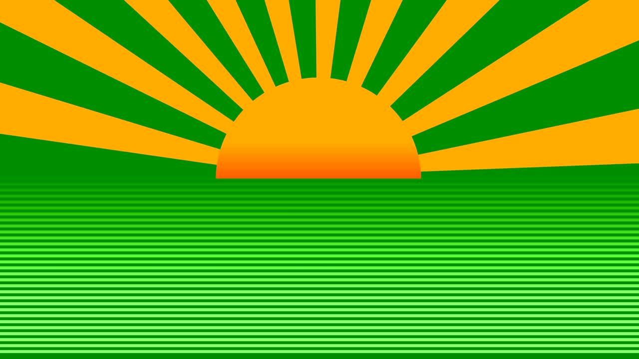 Beautiful retro radial sun rising abstract background animation