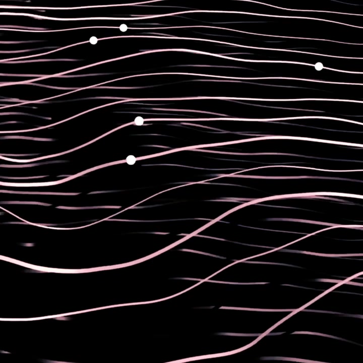 Linee Ondulate Digitali Astratte che Scorrono con Punti di Connessione