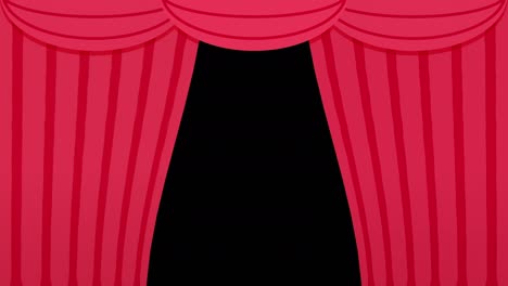 simple curtain closes and opens animation black background