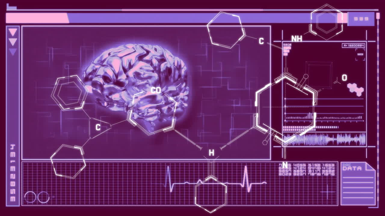 Animation of human brain and scientific data processing