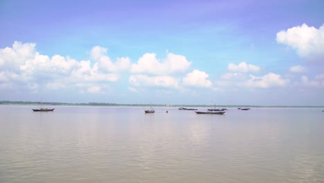 The-boat-is-floating-on-the-Ganges-River