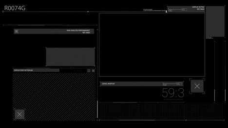 animación del procesamiento de datos y puntos rojos sobre fondo negro
