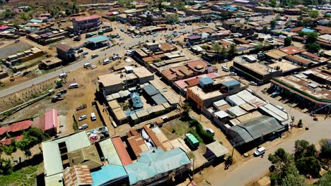 rural village town of kenya with kilimanjaro in the background