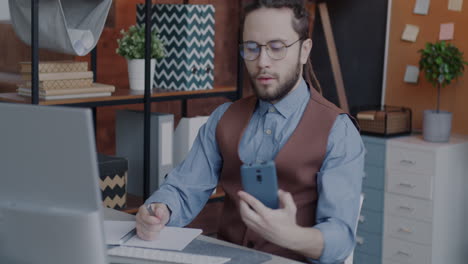 businessman working on computer in office