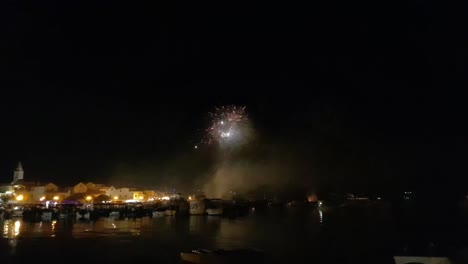 night on the beach with fireworks