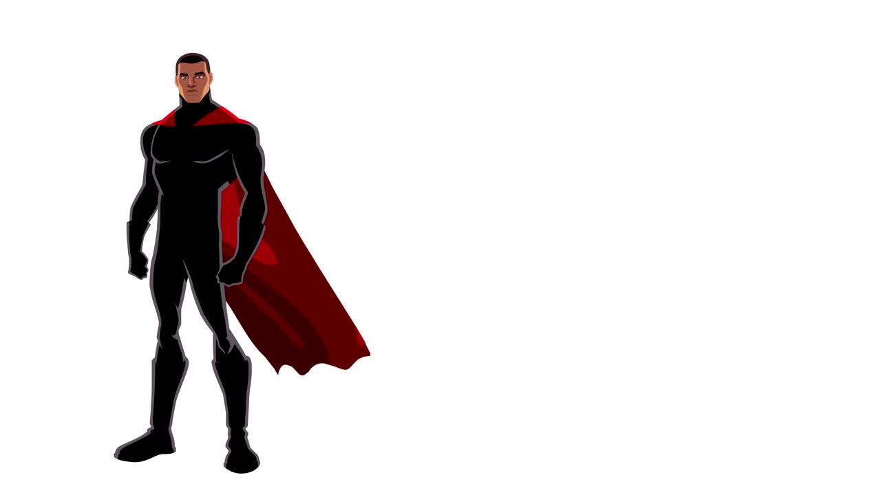 superhéroe negro en blanco