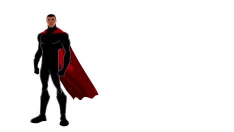 superhéroe negro en blanco