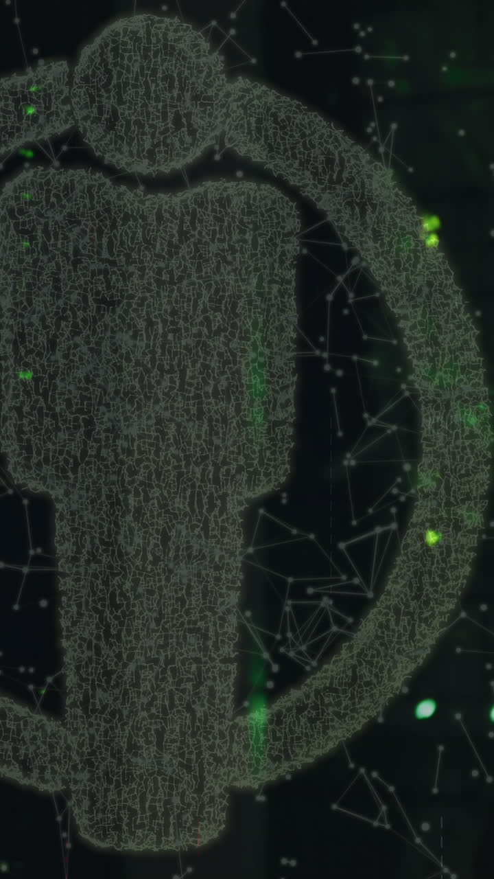 animación del icono de la gente sobre la sala del servidor