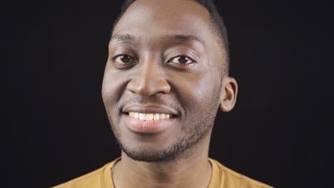 close-up portrait of handsome african young man.