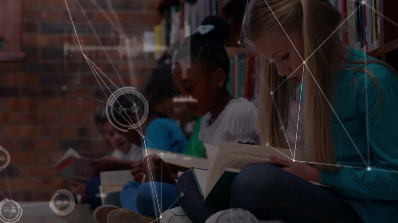 Animation of network of connections over teacher and network of connections