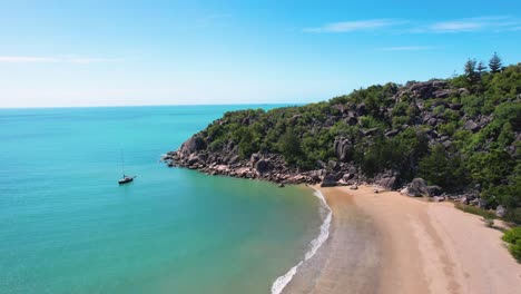 4k drone footage of a beautiful white sand beach on magnetic island, queensland australia